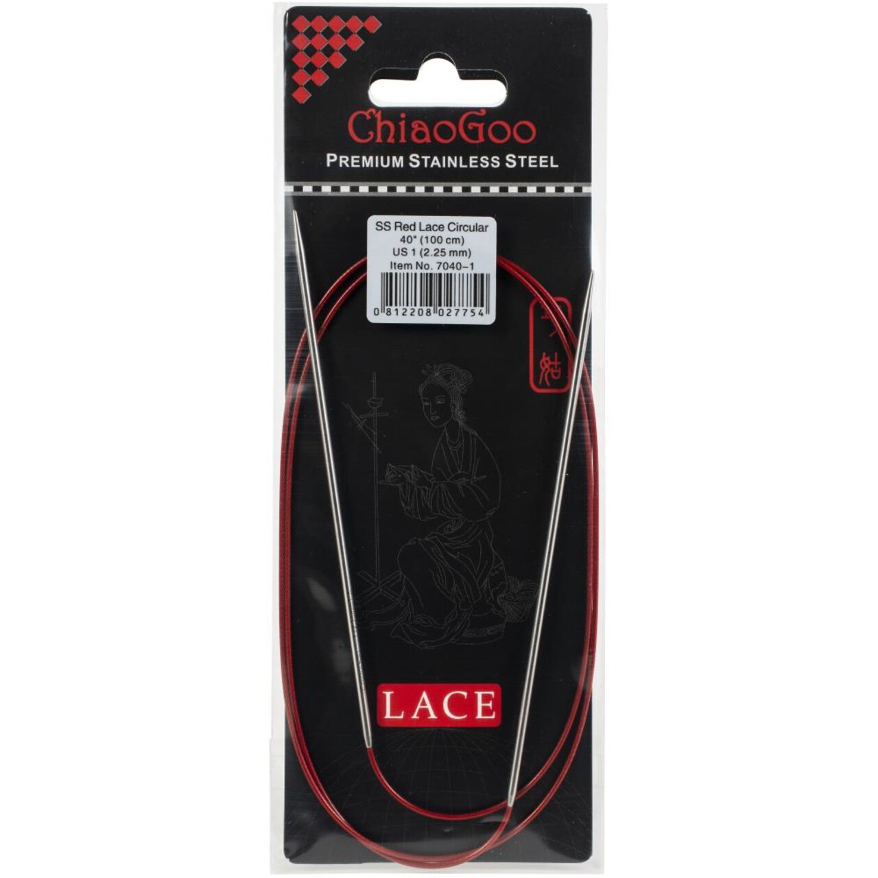 ChiaoGoo Red Lace 40" Stainless Circular Knitting Needles - Sizes US 0/2mm to 17 / 12.75mm